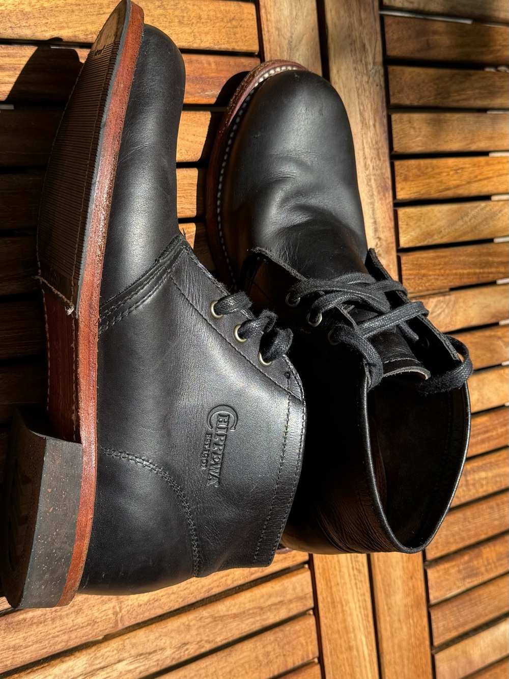 Chippewa Black Leather Men's Chukka Boots